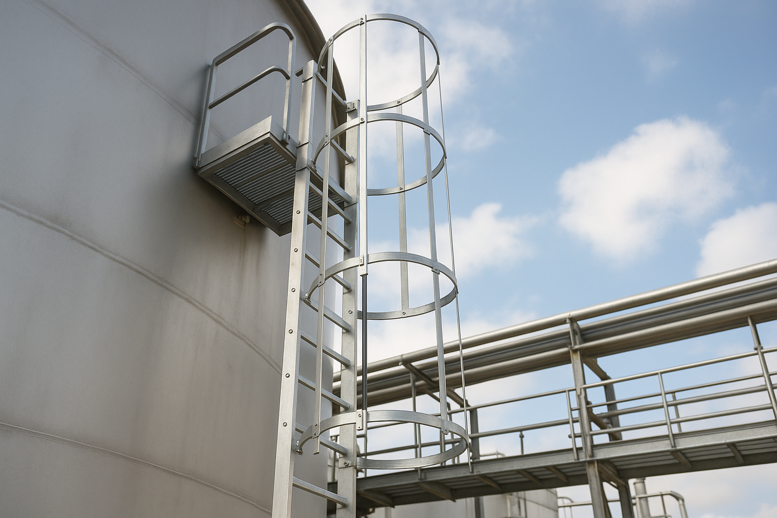 Fixed Ladder Safety System Requirements: What EHS Managers Need to Know — industrial safety guidance from SafetyNet Inc.