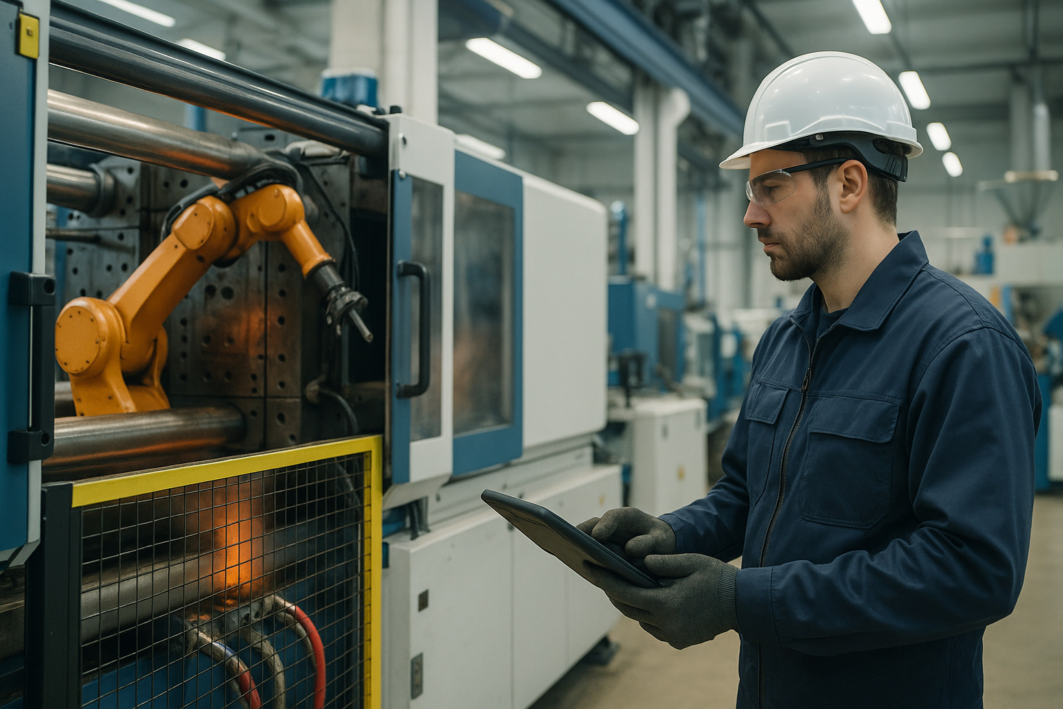 Injection Molding Safety in 2026: Guarding Heat, Motion, and Hydraulic Energy — industrial safety guidance from SafetyNet Inc.