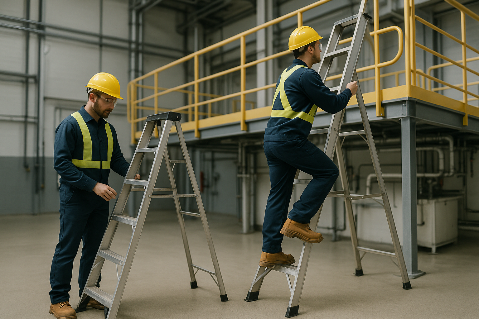 Common Ladder and Platform Mistakes That Lead to Injuries — industrial safety guidance from SafetyNet Inc.