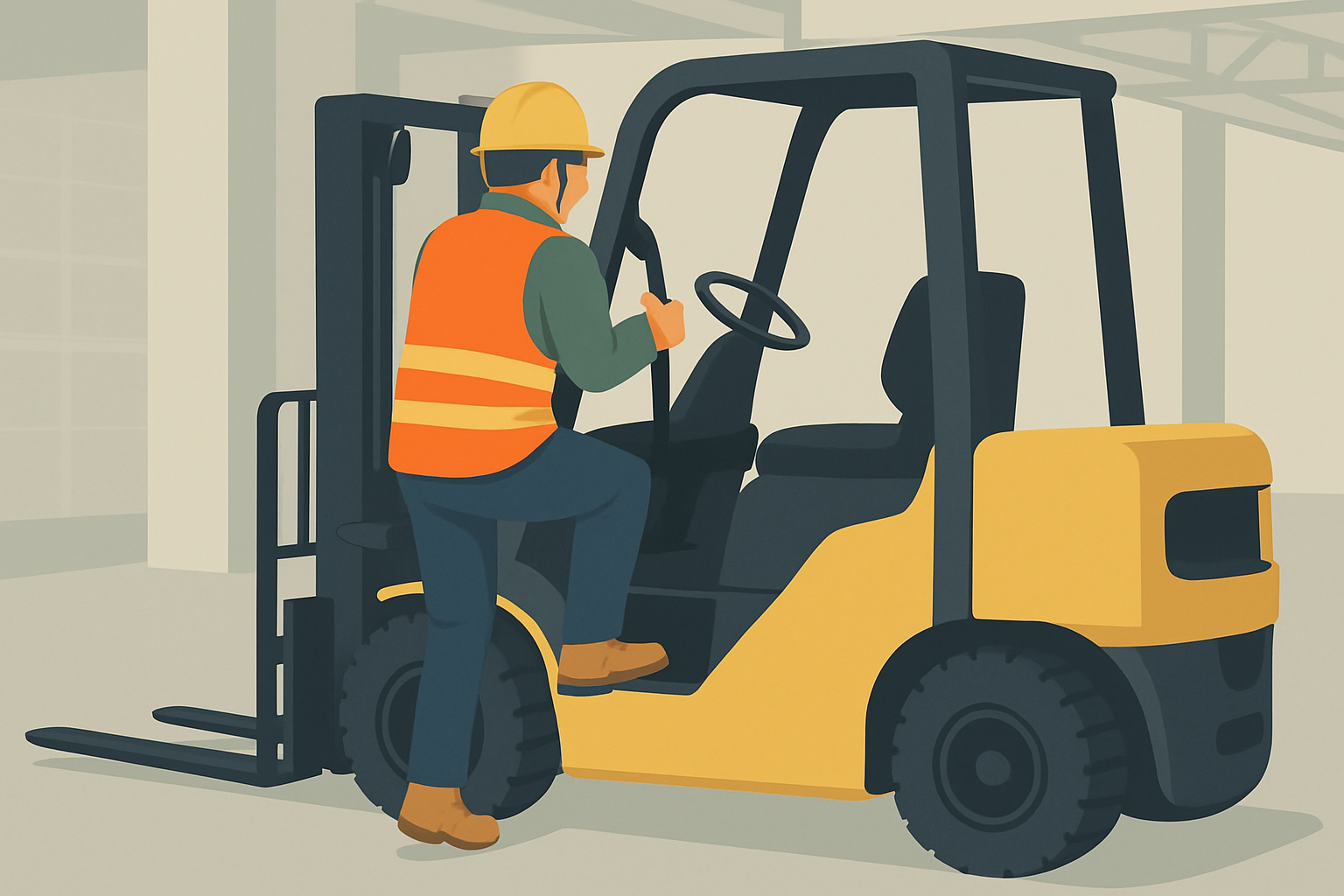 Three Points Before the First Step: Safer Forklift Mounting and Dismounting — industrial safety guidance from SafetyNet Inc.