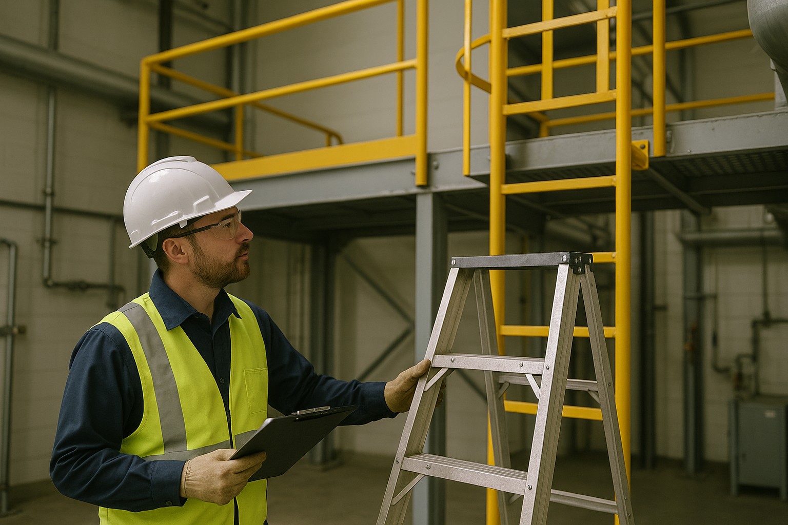 OSHA 1910.23 and ANSI A14.2: What Inspectors Check on Ladders — industrial safety guidance from SafetyNet Inc.